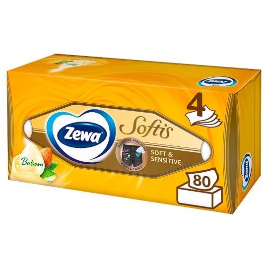 Zewa Softis Soft & Sensitive papierové vreckovky 4vrstvové 80ks Zewa Softis Soft & Sensitive papierové vreckovky 4vrstvové 80ks
