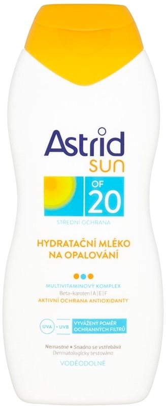 ASTRID SUN Hydratačné mlieko na opaľovanie 200ml OF20 ASTRID SUN Hydratačné mlieko na opaľovanie 200ml OF20