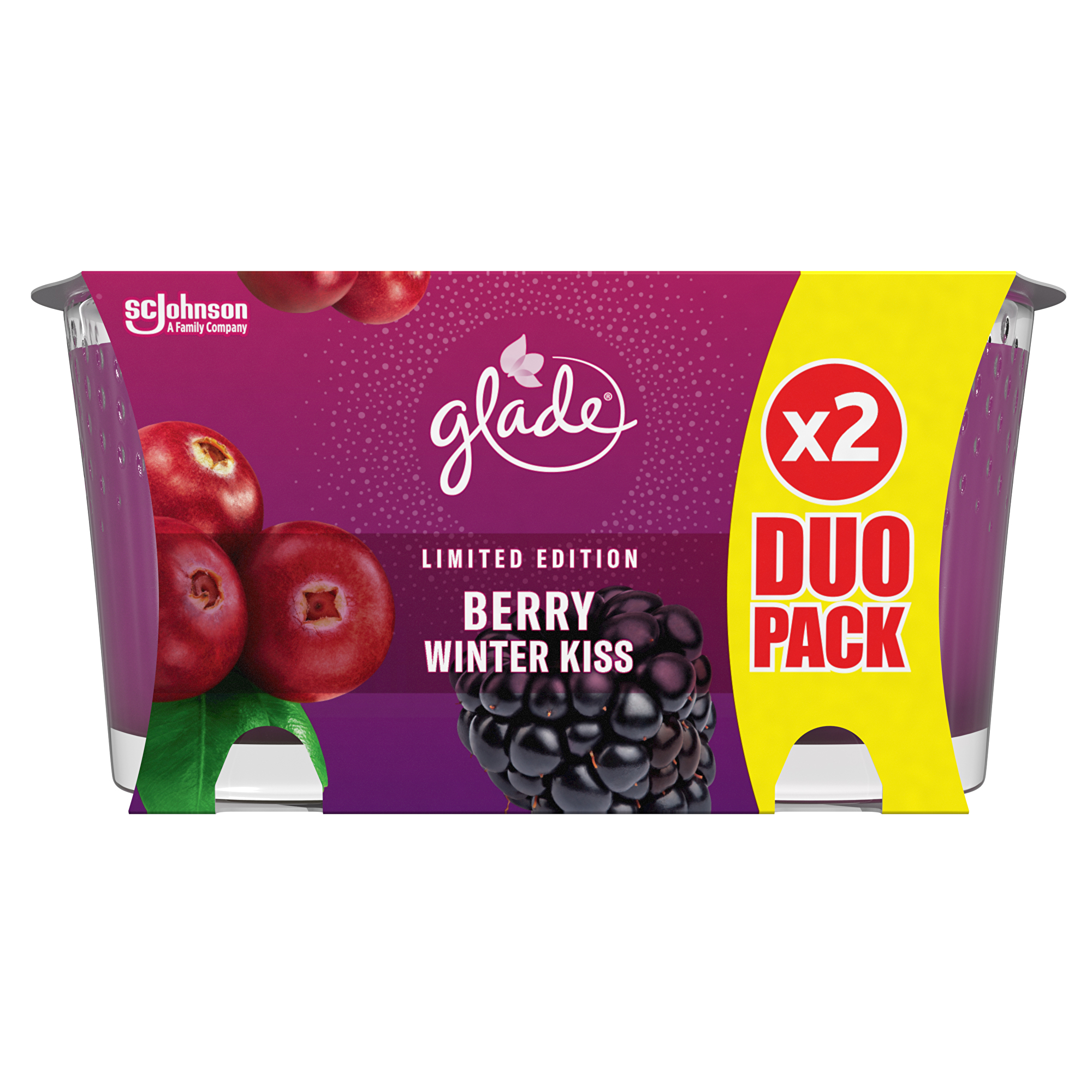 Glade Berry Winter Kiss duo pack vonná sviečka 2x129g Glade Berry Winter Kiss duo pack vonná sviečka 2x129g