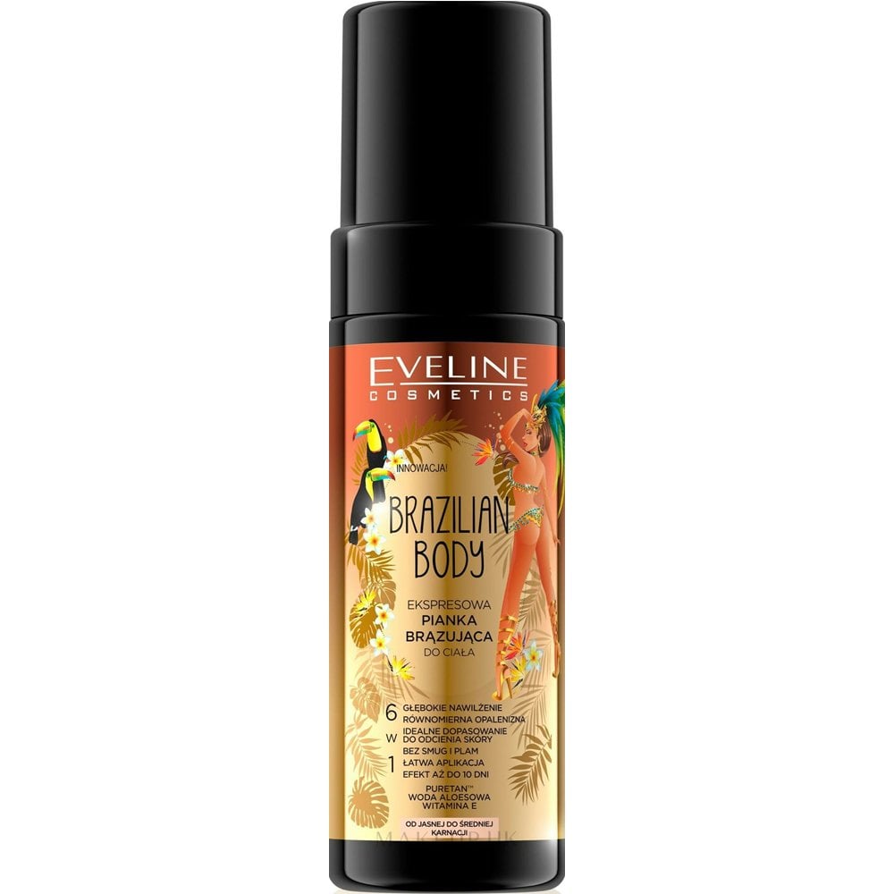 Eveline Cosmetics EVELINE Brazilian Body expresná bronzujúca telová pena 150ml Eveline Cosmetics EVELINE Brazilian Body expresná bronzujúca telová pena 150ml