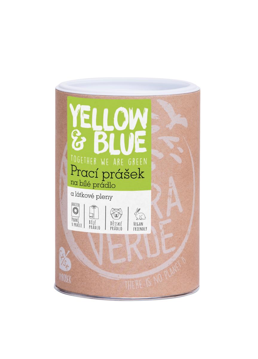 Yellow&Blue Prací prášok z mydlových orechov na bielu bielizeň a látkové plienky dóza 850g Yellow&Blue Prací prášok z mydlových orechov na bielu bielizeň a látkové plienky dóza 850g