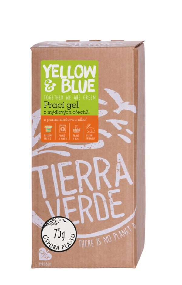 Yellow&Blue Prací gél z mydlových orechov s pomarančovou silicou bag-in-box 2l