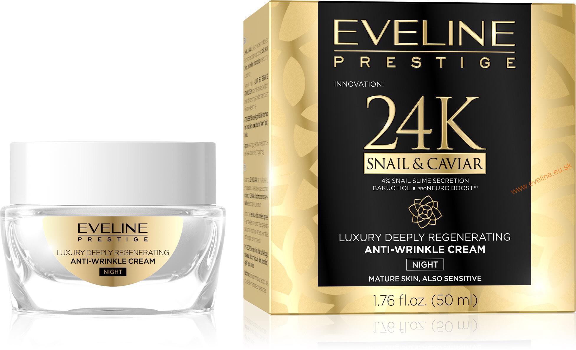 Eveline Cosmetics EVELINE 24K SNAIL & CAVIAR luxusný intenzívne spevňujúci krém proti vráskam nočný 50ml Eveline Cosmetics EVELINE 24K SNAIL & CAVIAR luxusný intenzívne spevňujúci krém proti vráskam nočný 50ml