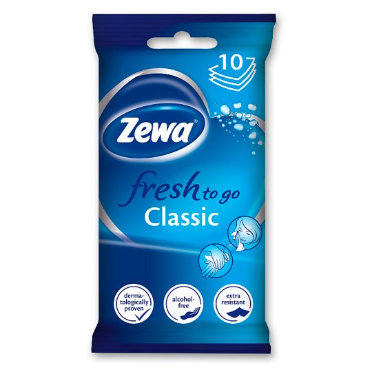 Zewa Fresh To Go Classic vlhčené obrúsky na tvár 10ks Zewa Fresh To Go Classic vlhčené obrúsky na tvár 10ks