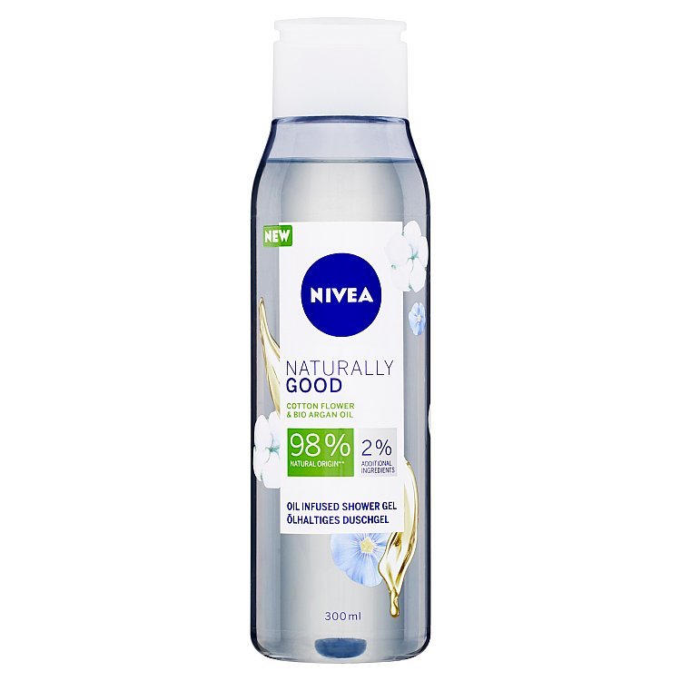 Nivea Naturally Good Cotton Flower & Argan Oil sprchový gél 300ml Nivea Naturally Good Cotton Flower & Argan Oil sprchový gél 300ml