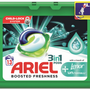 Ariel Allin1 Pods + Lenor gélové kapsule 13ks
