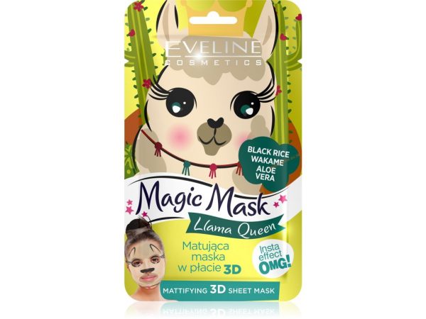 Eveline Cosmetics EVELINE Magic Mask zmatňujúca Llama Queen látková maska 1ks