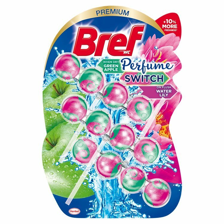 Bref Perfume Switch Green Apple & Water Lily WC Blok 3x50g Bref Perfume Switch Green Apple & Water Lily WC Blok 3x50g