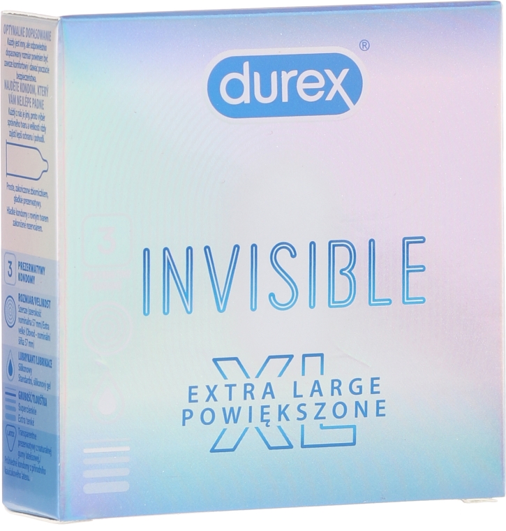 Durex Invisible XL kondómy 3ks Durex Invisible XL kondómy 3ks