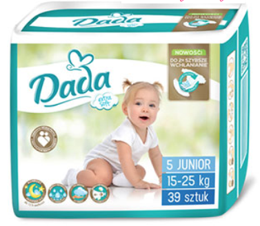 Dada Extra Soft Junior 5 Eko plienky 39ks 15-25kg Dada Extra Soft Junior 5 Eko plienky 39ks 15-25kg