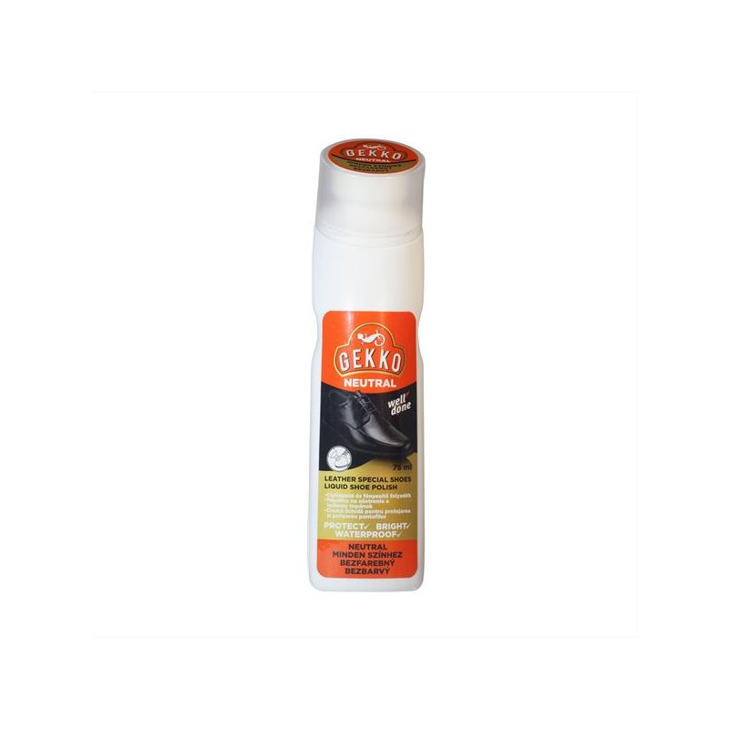 Well Done Gekko Tekutina na ošetrenie a leštenie topánok bezfarebný 75 ml Well Done Gekko Tekutina na ošetrenie a leštenie topánok bezfarebný 75 ml