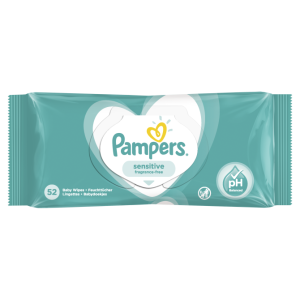Pampers sensitive fragrance-free vlhčené utierky 52ks
