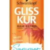 <p><meta charset="UTF-8" /></p>
<p><meta charset="UTF-8" /><span>GLISS KUR Summer Repair expresný regeneračný kondicionér 200ml</span><br /><br /><span>Expresný regeneračný kondiocionér je určený na namáhavé a poškodené vlasy počas leta.</span><br /><br /><span>Obsahuje marhuľový olej Gliss Kur Summer repair Expresný regeneračný balzam 200ml