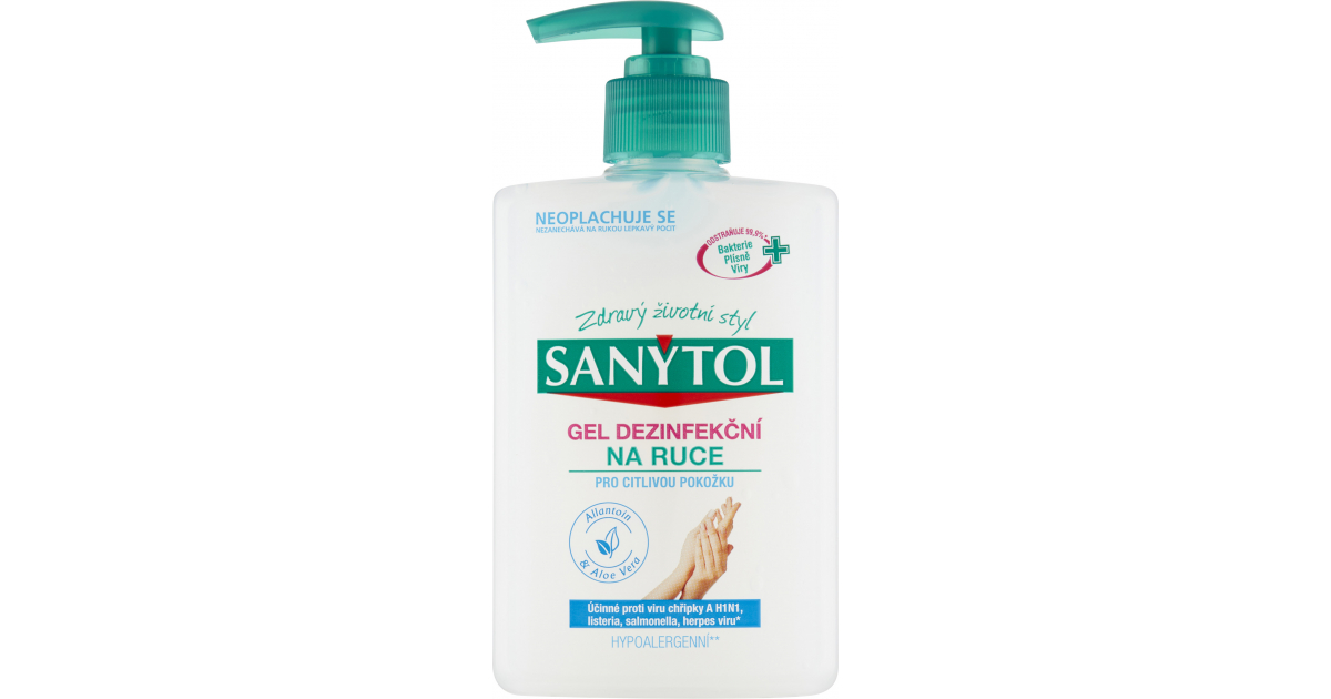 Sanytol Sensitive dezinfekčný gél na ruky 250 ml Sanytol Sensitive dezinfekčný gél na ruky 250 ml