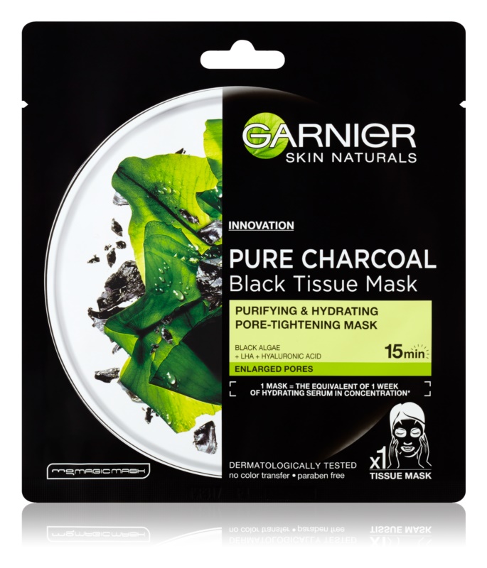 Garnier Skin Naturals Pure Charcoal textilná maska Garnier Skin Naturals Pure Charcoal textilná maska